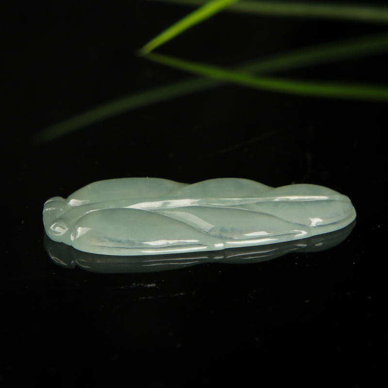 缅甸天然糯冰种翡翠金枝玉叶吊坠-红掌柜