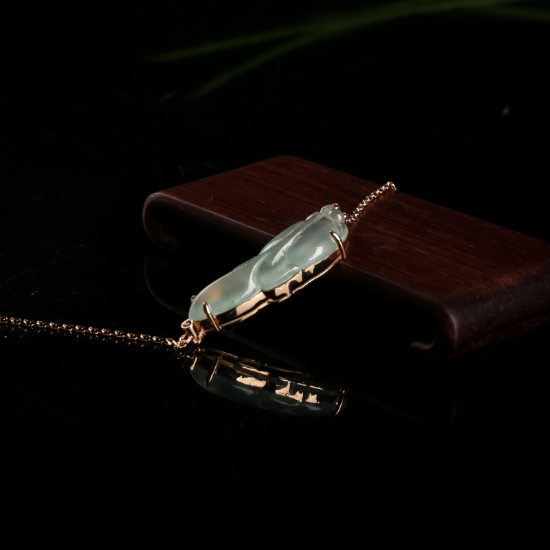 18K飘花翡翠金玉满堂手链-红掌柜