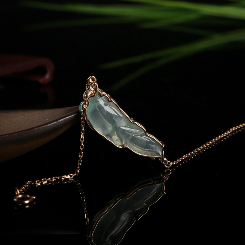 18K糯冰种翡翠金玉满堂手链-红掌柜