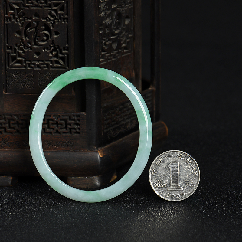 天然糯种翡翠贵妃镯-红掌柜