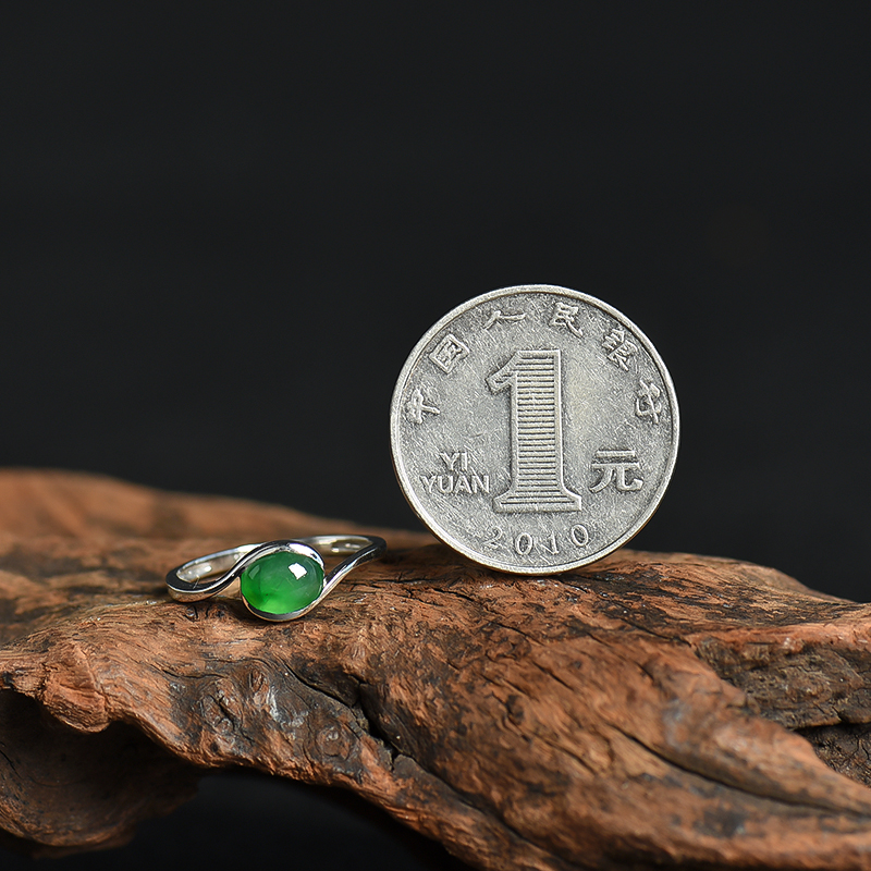 缅甸深绿翡翠戒指-红掌柜