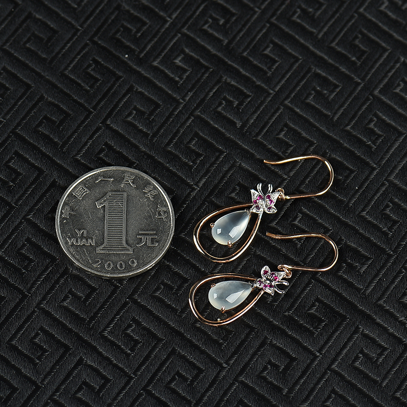 翡翠耳坠-红掌柜