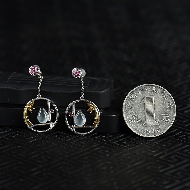 翡翠耳坠-红掌柜