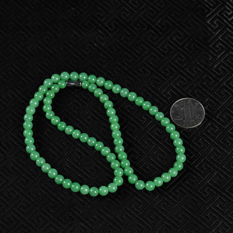 天然豆种翡翠项链-红掌柜