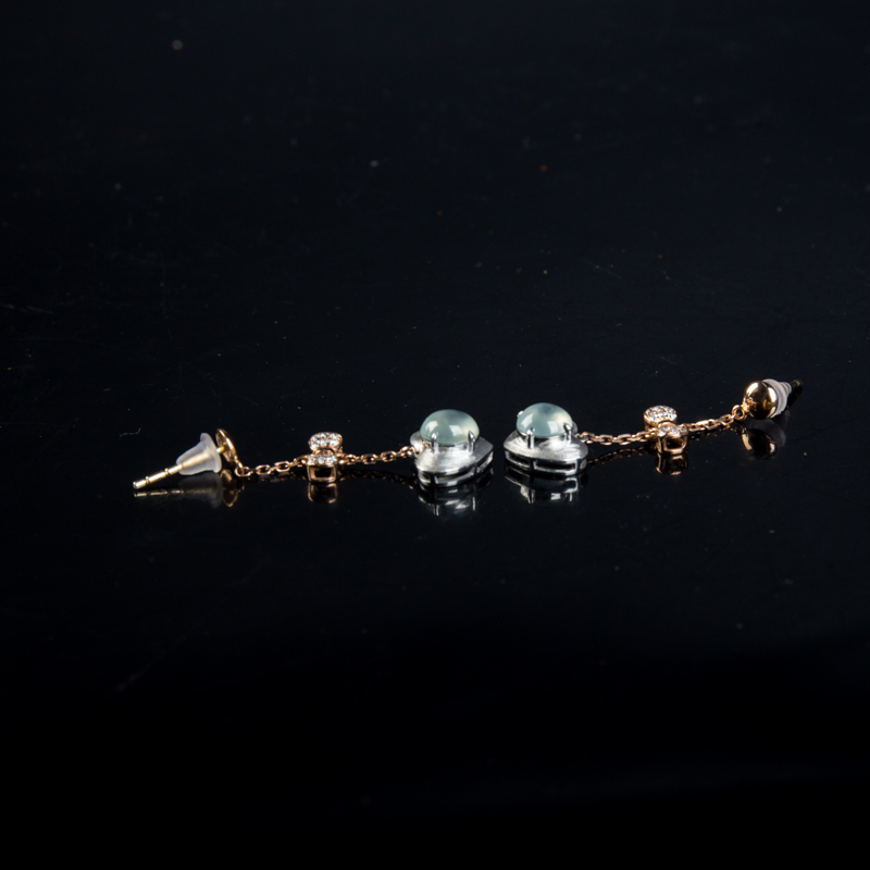 天然翡翠耳坠-红掌柜