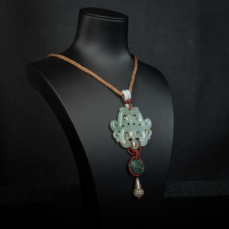 翡翠龙凤呈祥吊坠-红掌柜