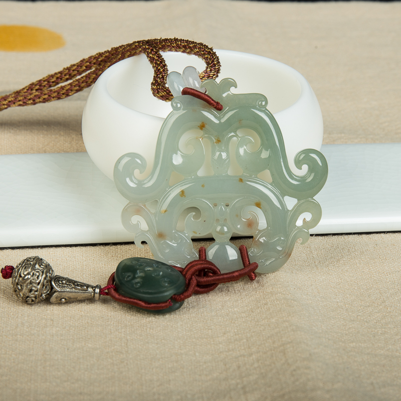 天然翡翠龙凤呈祥吊坠-红掌柜