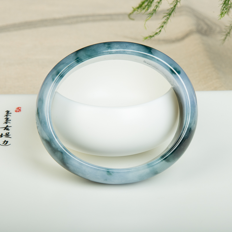 春带彩翡翠手镯-红掌柜