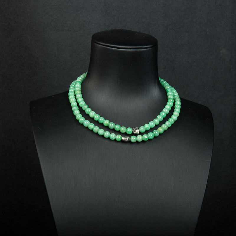 5.7mm豆种豆绿翡翠多圈手串-红掌柜