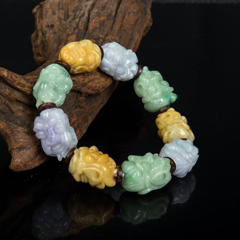 豆种翡翠罗汉单圈手串-红掌柜