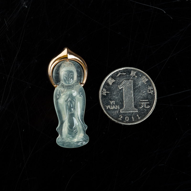 缅甸翡翠佛光普照吊坠-红掌柜