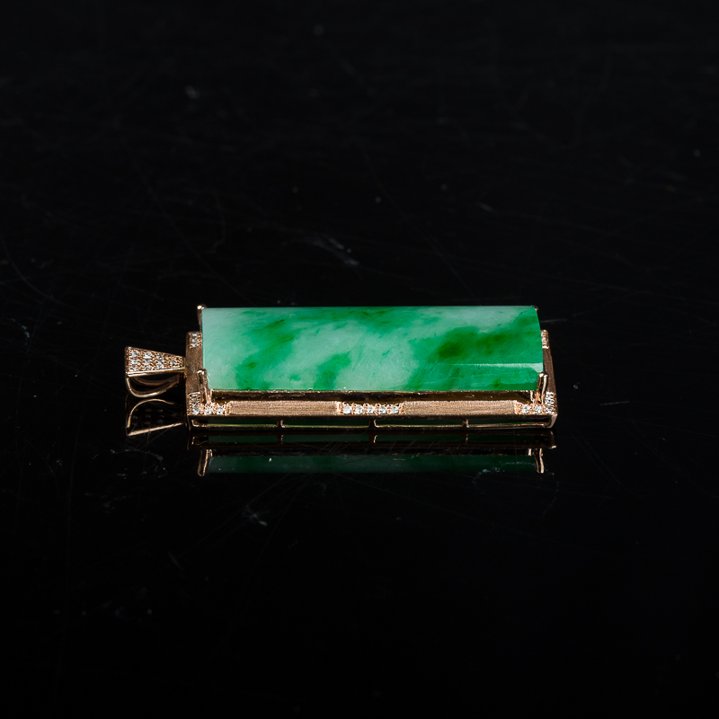 糯种飘翠翡翠平安无事牌吊坠-红掌柜