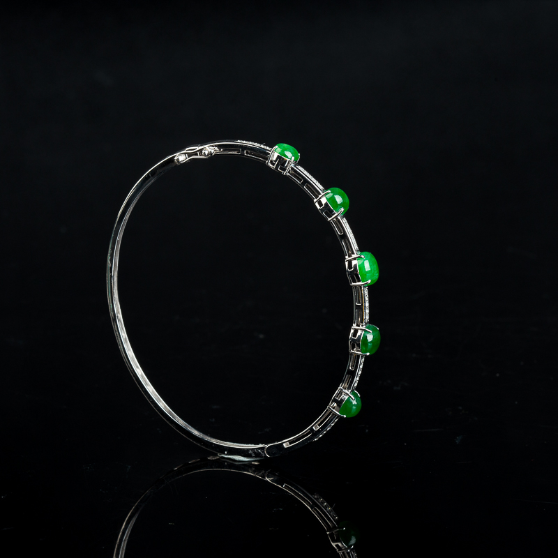 翠绿翡翠手镯-红掌柜