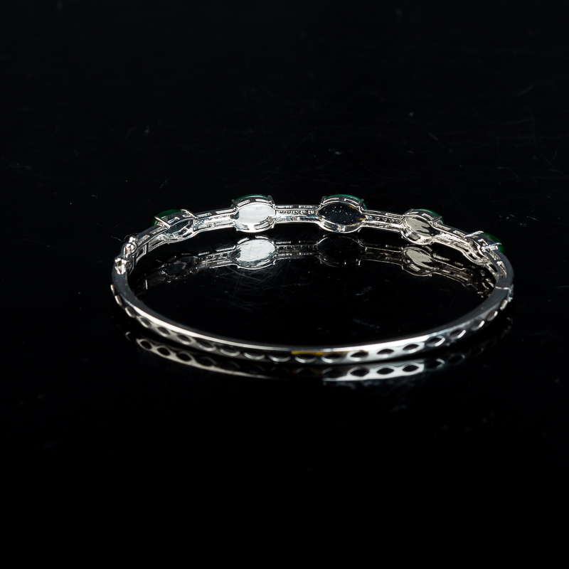 翠绿翡翠手镯-红掌柜