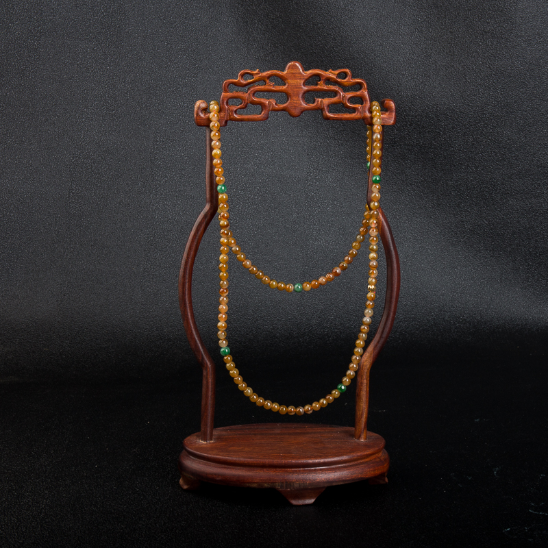 缅甸天然黄翡多圈链串-红掌柜