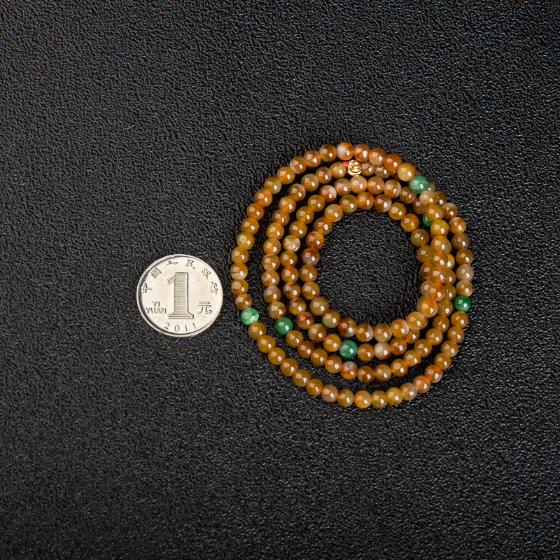 糯种黄翡链串-红掌柜