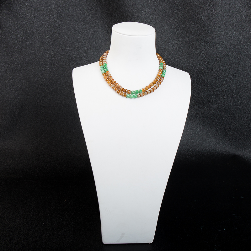 缅甸天然糯种俏色黄翡多圈链串-红掌柜