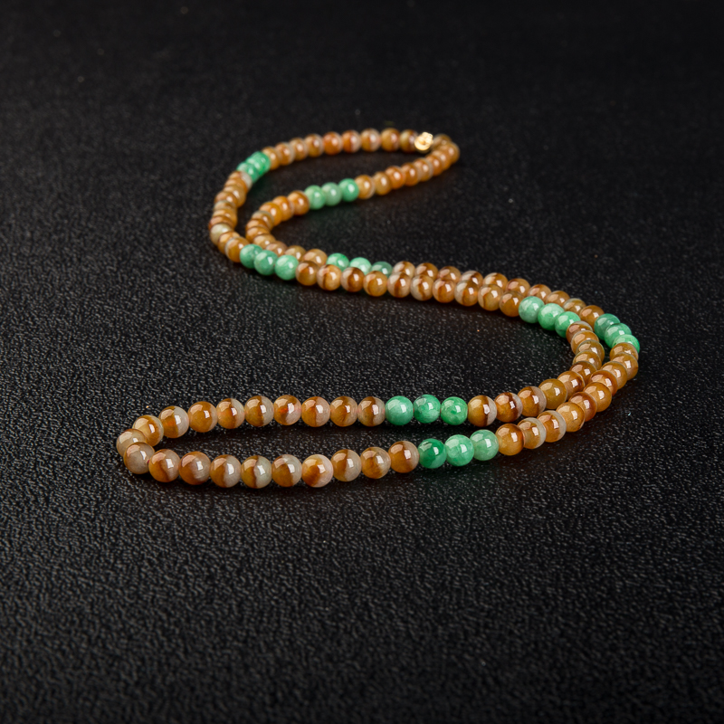 缅甸天然糯种黄翡多圈链串-红掌柜