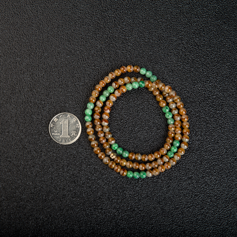 糯种黄翡多圈链串-红掌柜