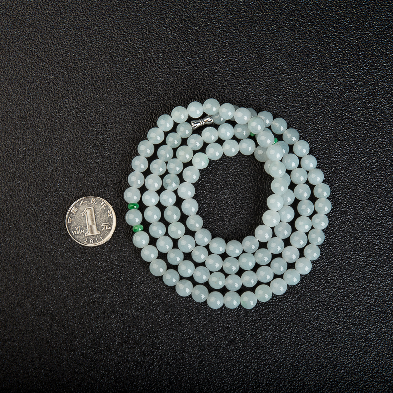 天然糯种翡翠链串-红掌柜