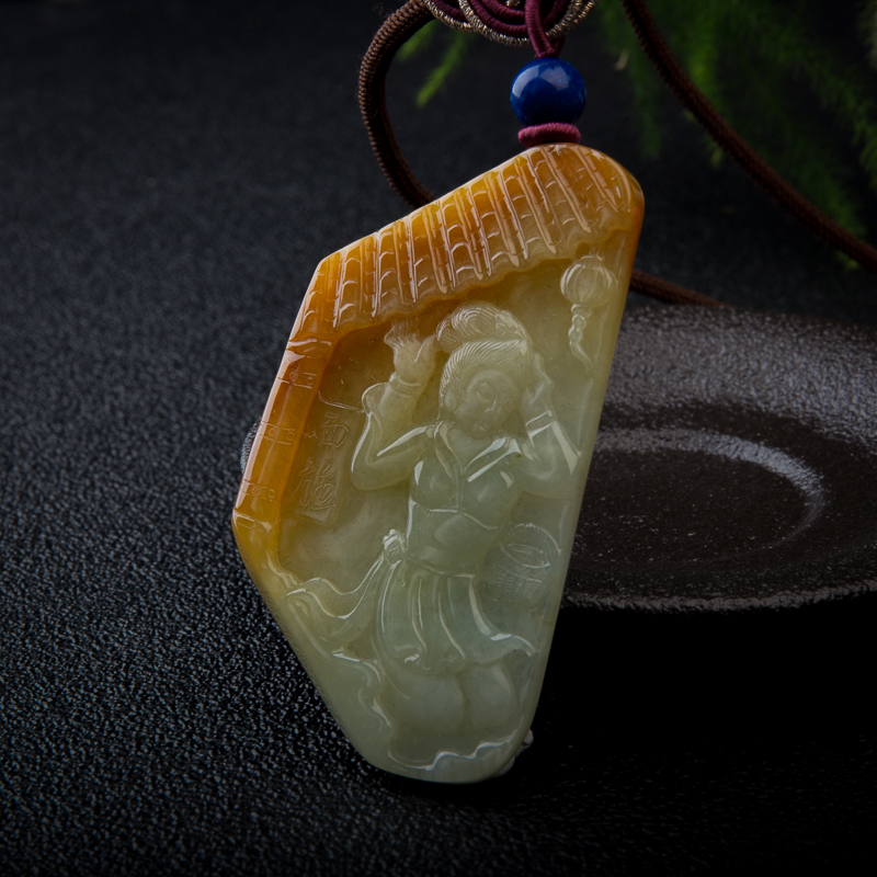 天然缅甸糯种黄翡套装-红掌柜