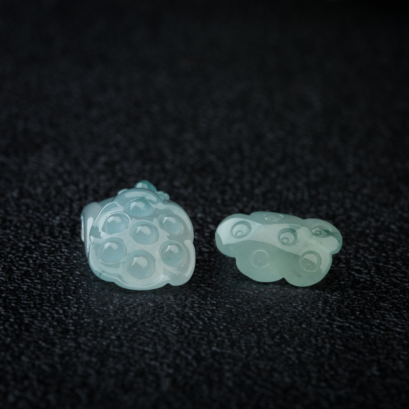 糯冰种飘花翡翠莲蓬吊坠-红掌柜