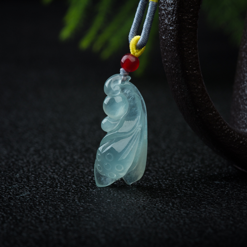 糯冰种翡翠多子多福吊坠-红掌柜