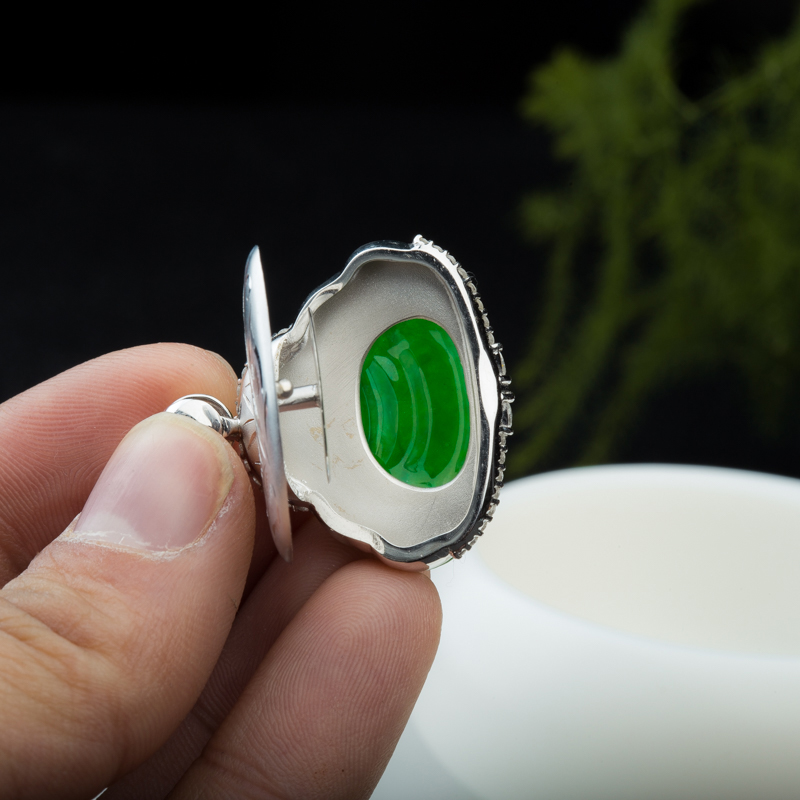 缅甸天然翠绿翡翠弥勒佛吊坠-红掌柜