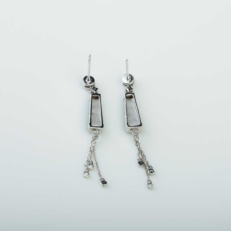 18K天然糯种翠绿翡翠随形耳坠-红掌柜