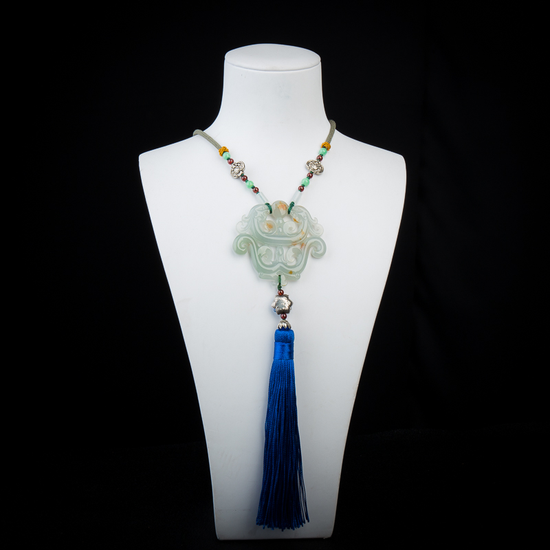 天然翡翠龙凤呈祥吊坠-红掌柜