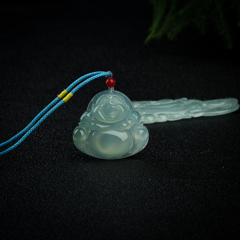 糯冰种翡翠观音吊坠-红掌柜