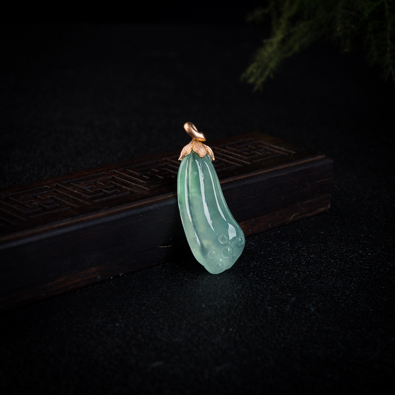 冰种晴水翡翠多子多福吊坠-红掌柜