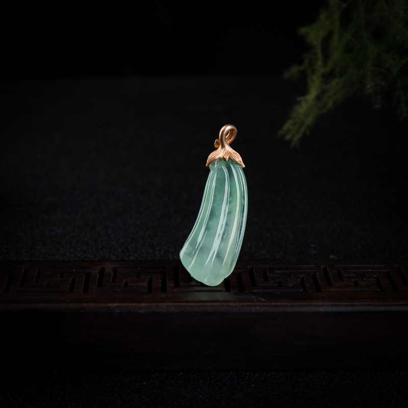 冰种翡翠多子多福吊坠-红掌柜