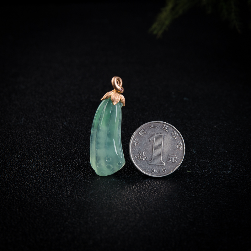 缅甸翡翠多子多福吊坠-红掌柜