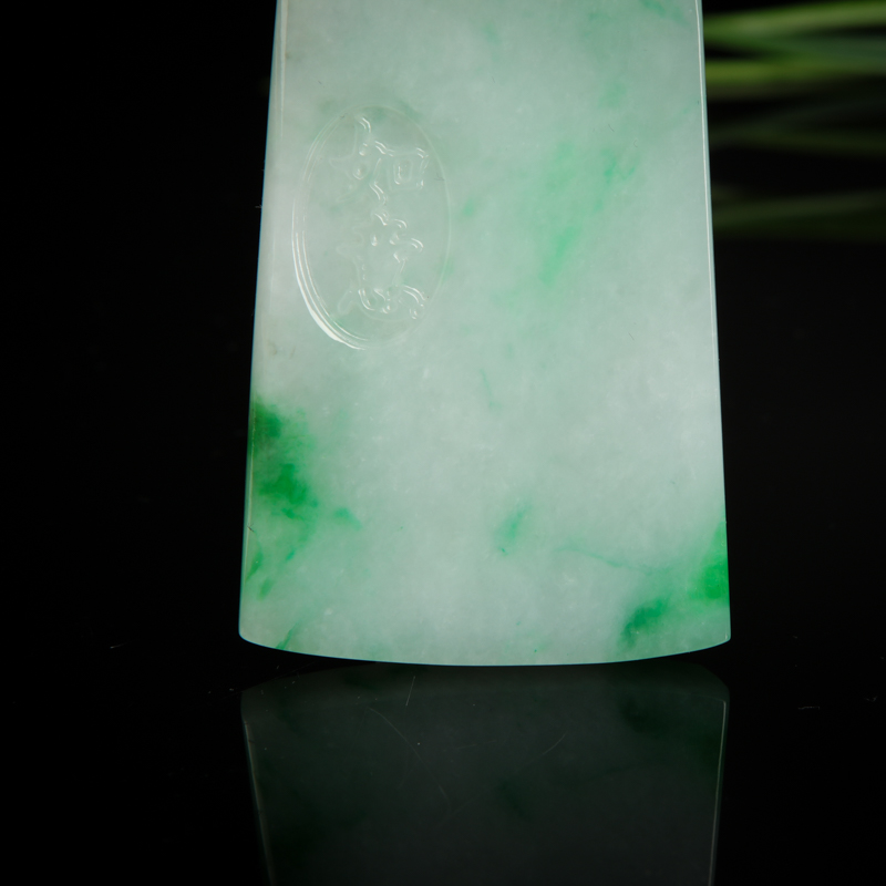 缅甸天然糯种飘翠翡翠平安吊坠-红掌柜