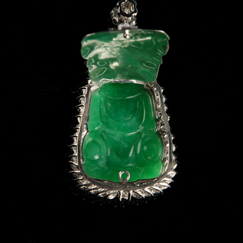 糯种翡翠观音吊坠-红掌柜