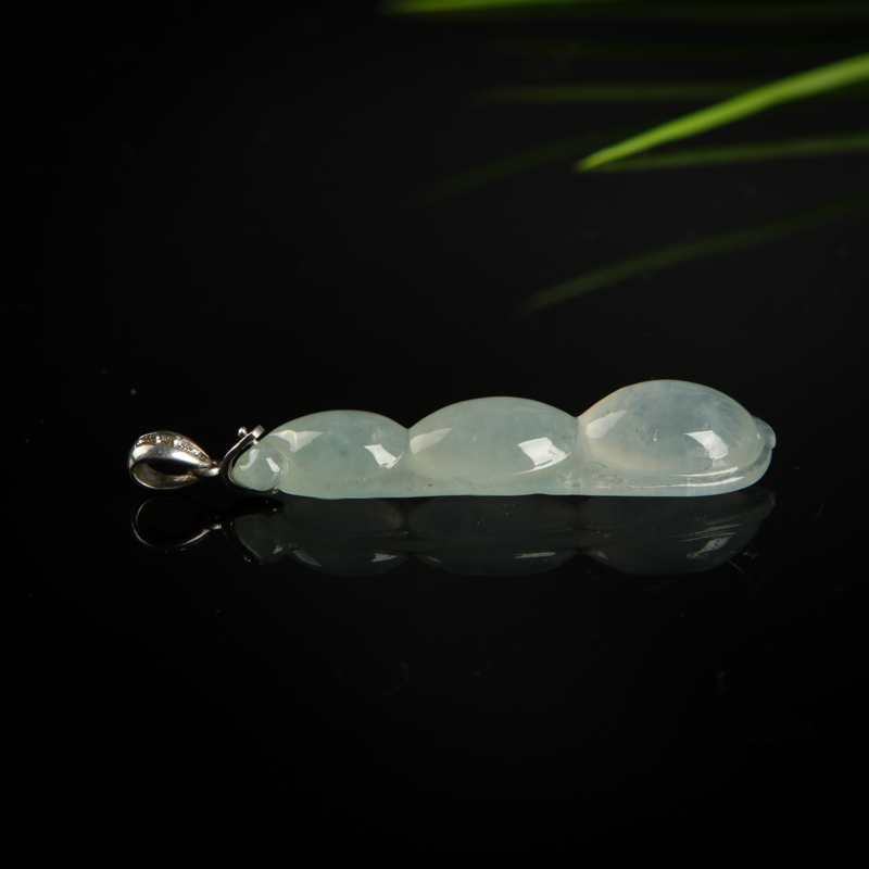 天然翡翠连中三元吊坠-红掌柜