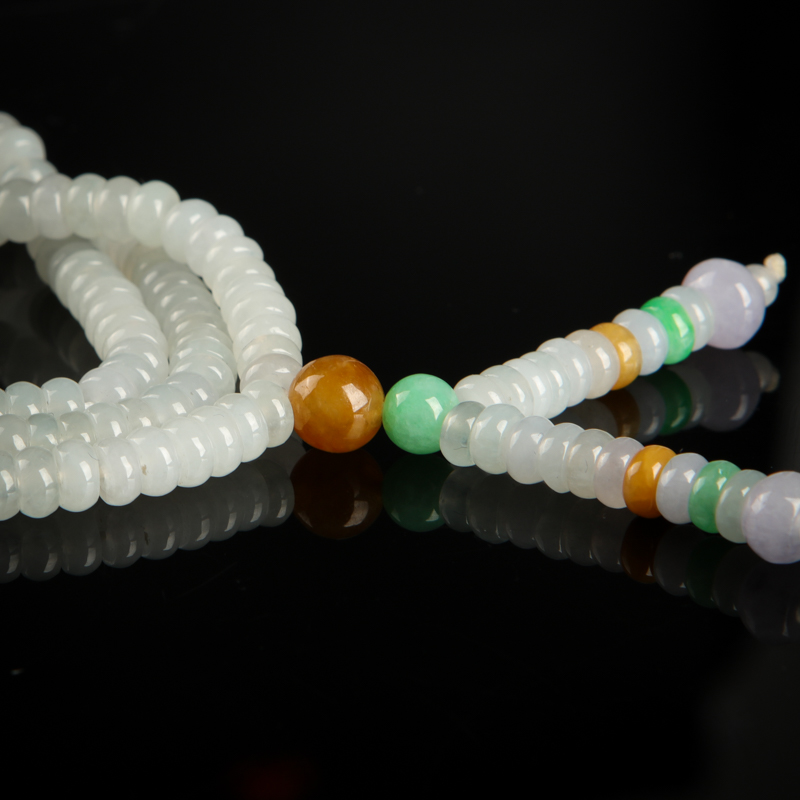 缅甸翡翠算盘珠项链-红掌柜