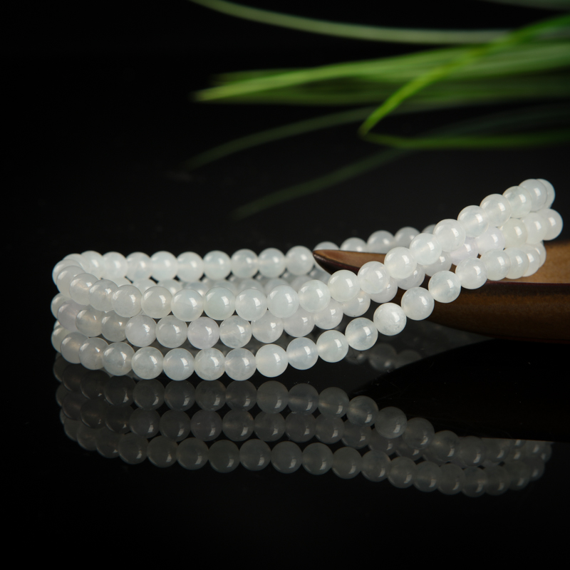 糯冰种天然白色翡翠项链-红掌柜