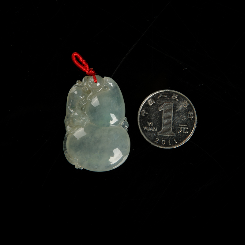 糯种飘花翡翠吊坠-红掌柜