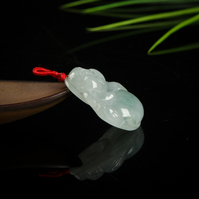 翡翠弥勒佛吊坠-红掌柜