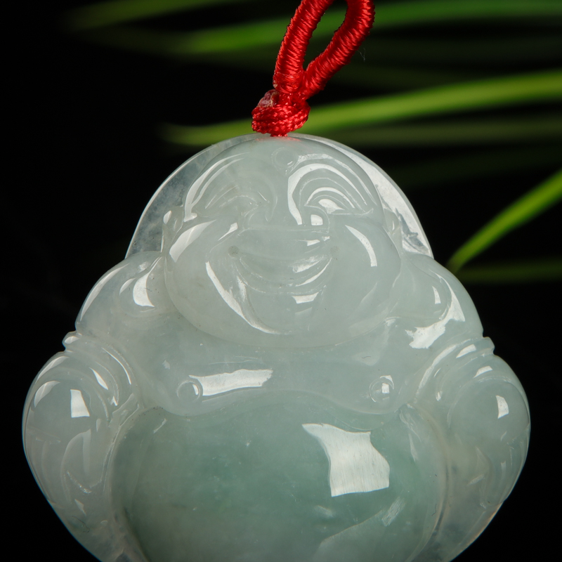 缅甸翡翠弥勒佛吊坠-红掌柜
