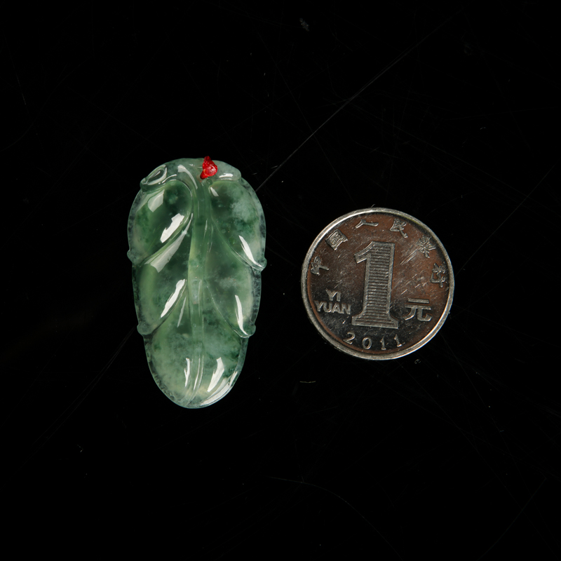 缅甸翡翠金枝玉叶吊坠-红掌柜