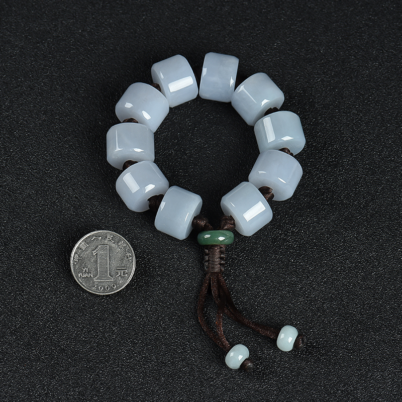 天然缅甸翡翠单圈手串-红掌柜