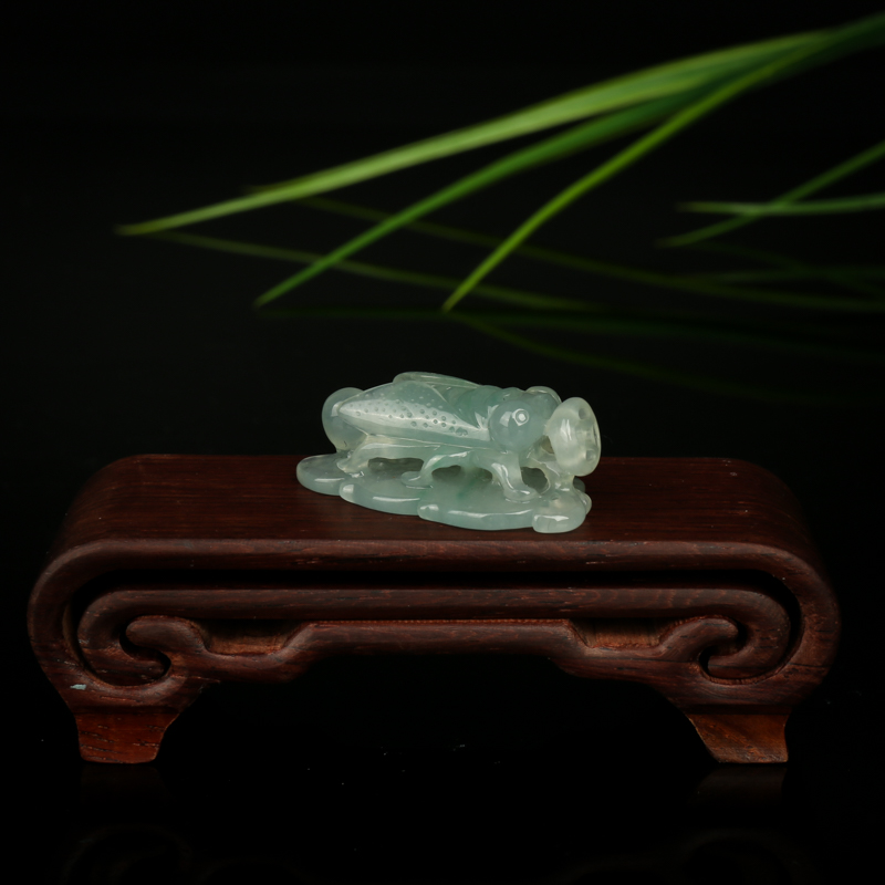 糯冰种飘花翡翠一鸣惊人吊坠-红掌柜