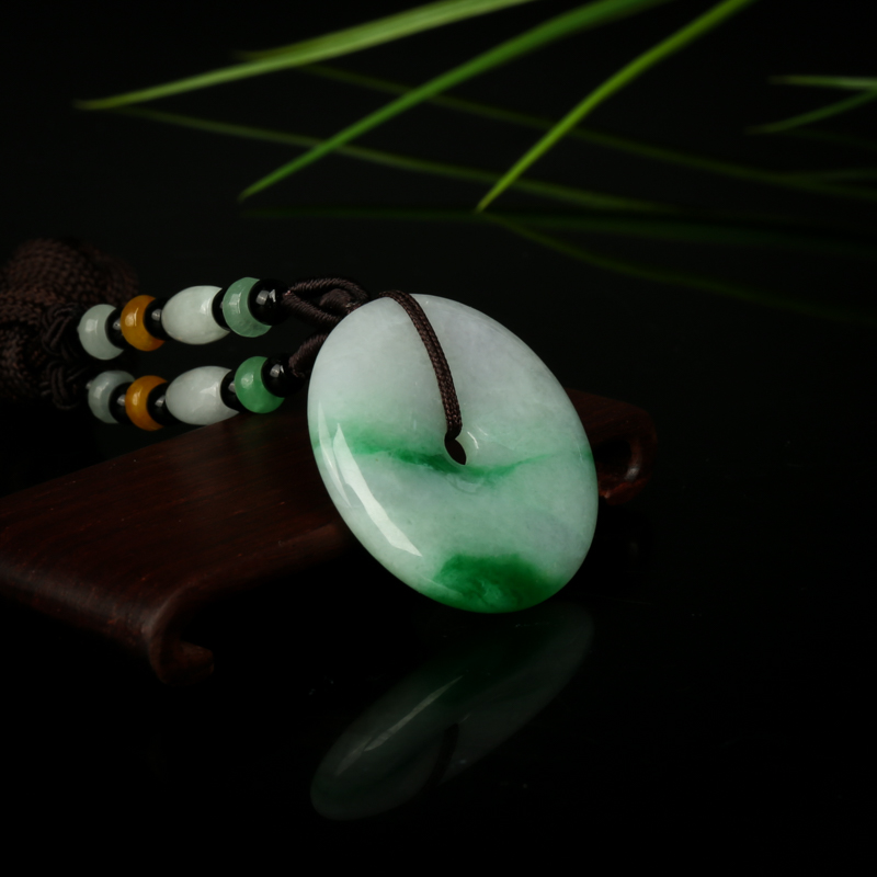 飘翠翡翠平安扣吊坠-红掌柜