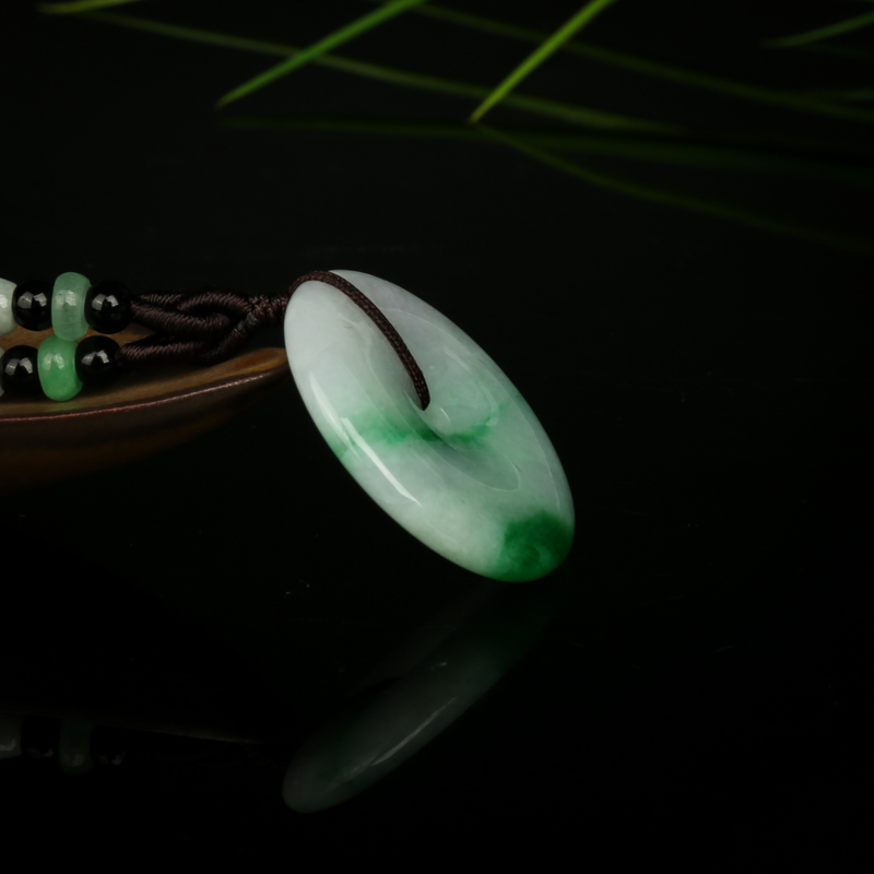 缅甸翡翠平安扣吊坠-红掌柜