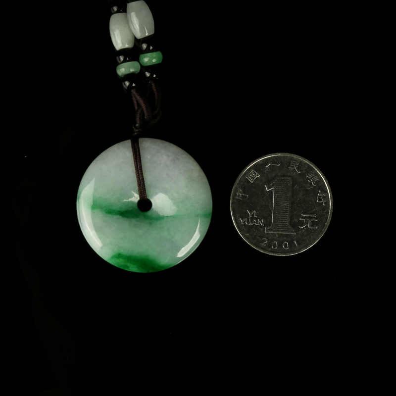 缅甸天然翡翠平安扣吊坠-红掌柜