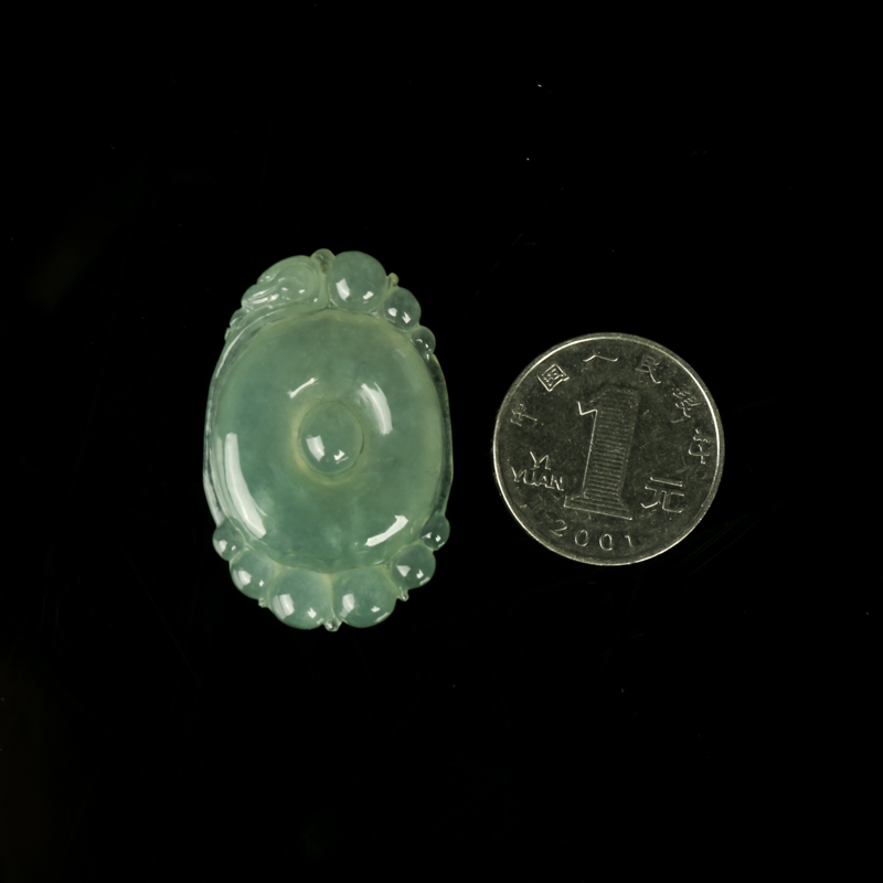 缅甸天然翡翠福贝吊坠-红掌柜