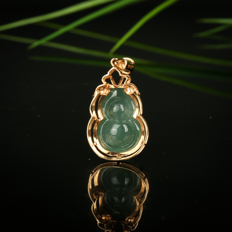 18k糯种翡翠葫芦吊坠-红掌柜